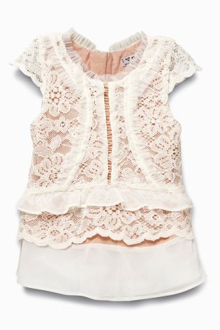 Ecru Ruffle Lace Blouse (3-16yrs)